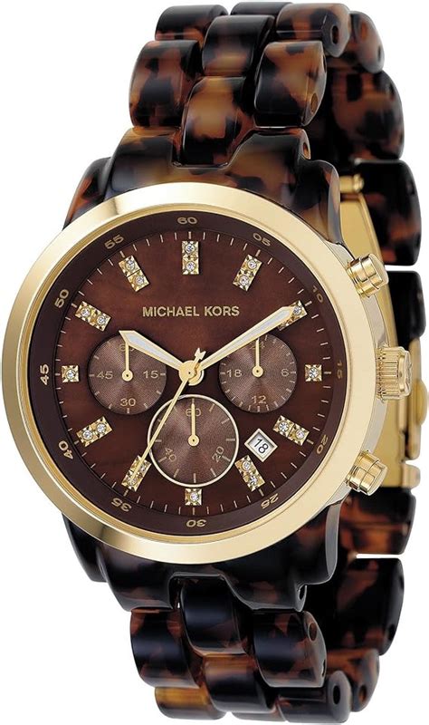 michael kors women's mk5216 chronograph tortoise watch|Michael Kors Oversized Tortoise MK5216 Wrist Watch .